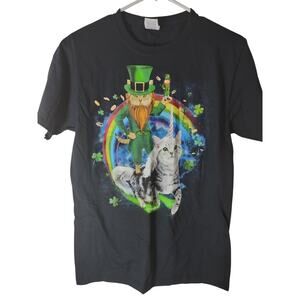 ST. Patrick's Day Lucky Caticorn Tee Shirt Size Small